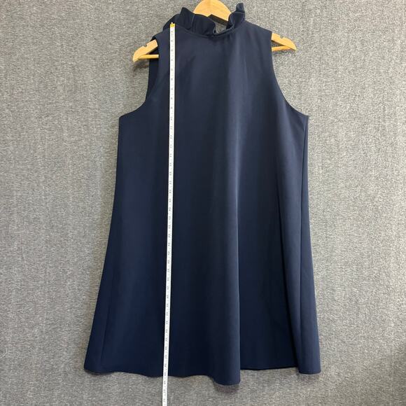 TUCKERNUCK Blythe Midi Dress XXL Navy Blue‎ Ruffle Collar Back Bow Tie A-Line - Picture 7 of 10